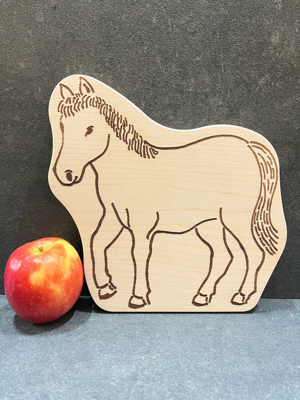 Pferde Vesperbrett für Kinder aus Holz - Made in Germany